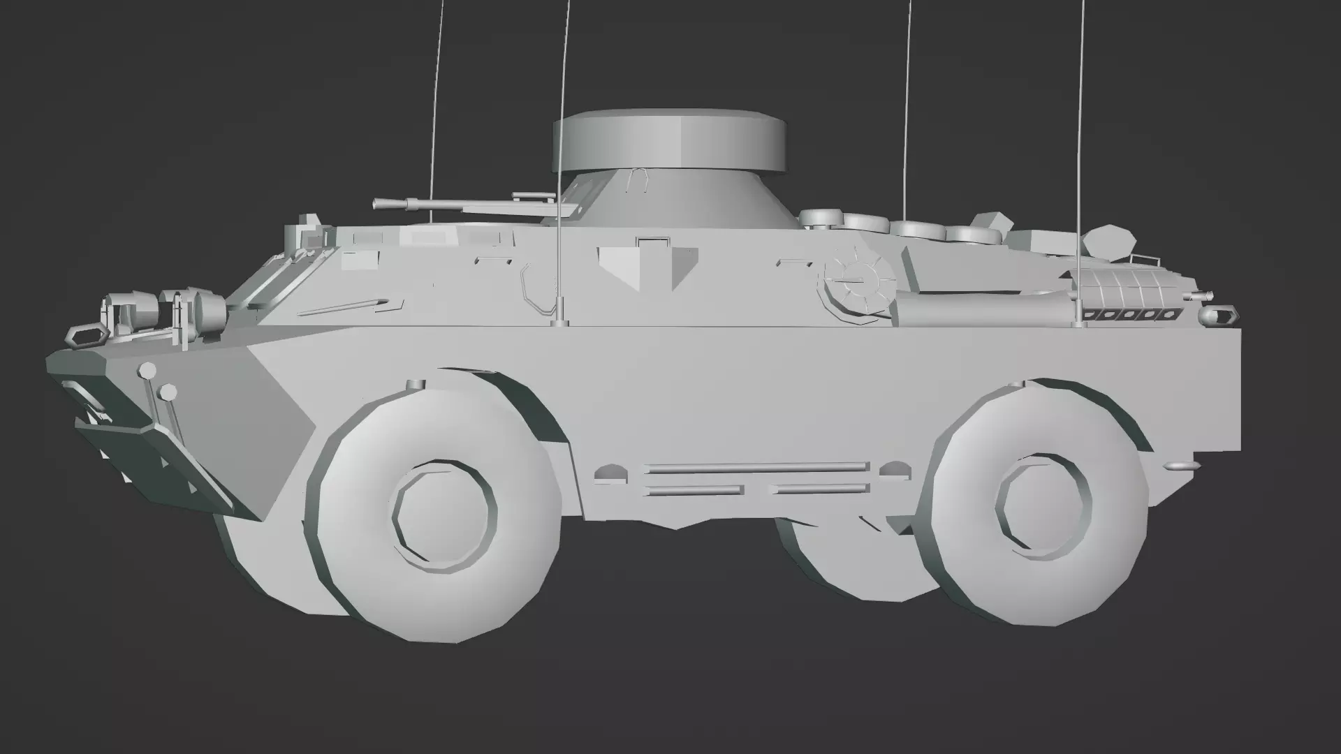 BRDM 2 Scout Vehicle Low-poly 3D model_17