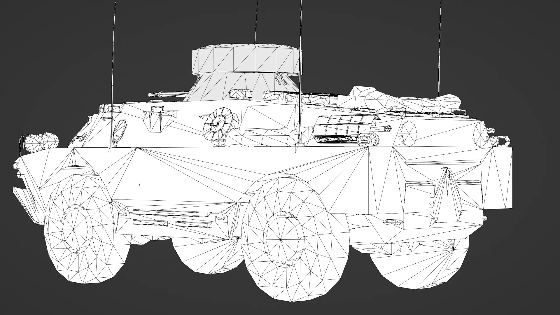 BRDM 2 Scout Vehicle Low-poly 3D model_30