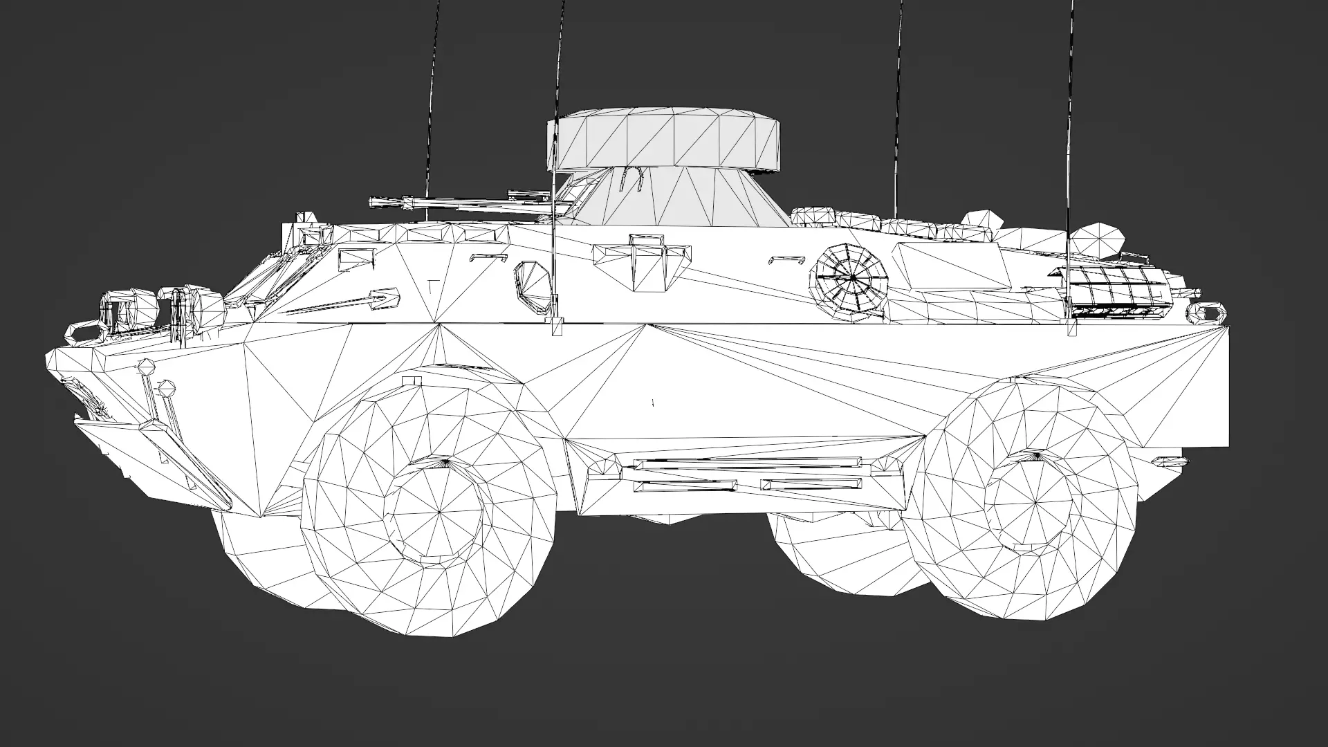 BRDM 2 Scout Vehicle Low-poly 3D model_29