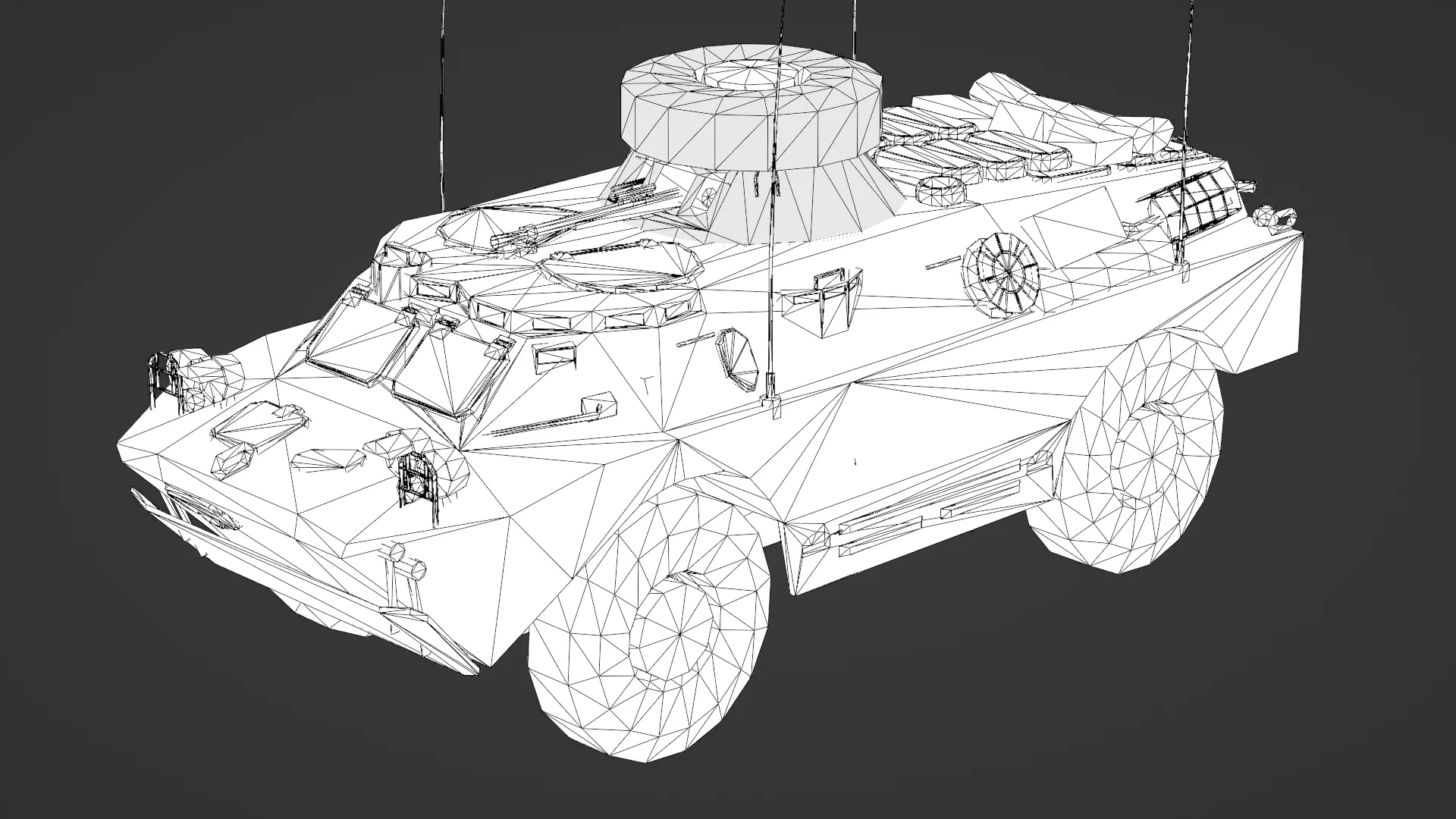 BRDM 2 Scout Vehicle Low-poly 3D model_35