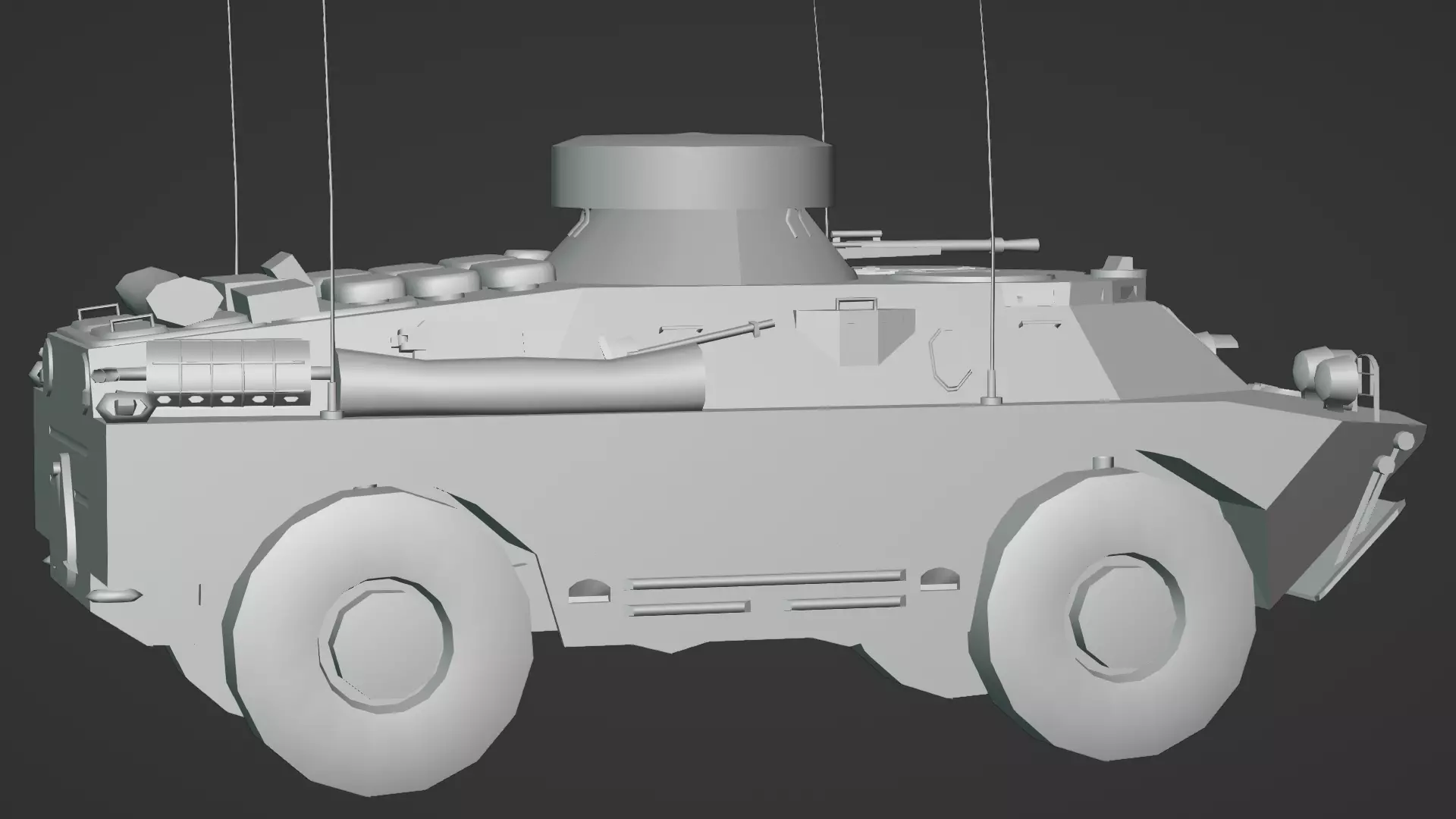BRDM 2 Scout Vehicle Low-poly 3D model_20