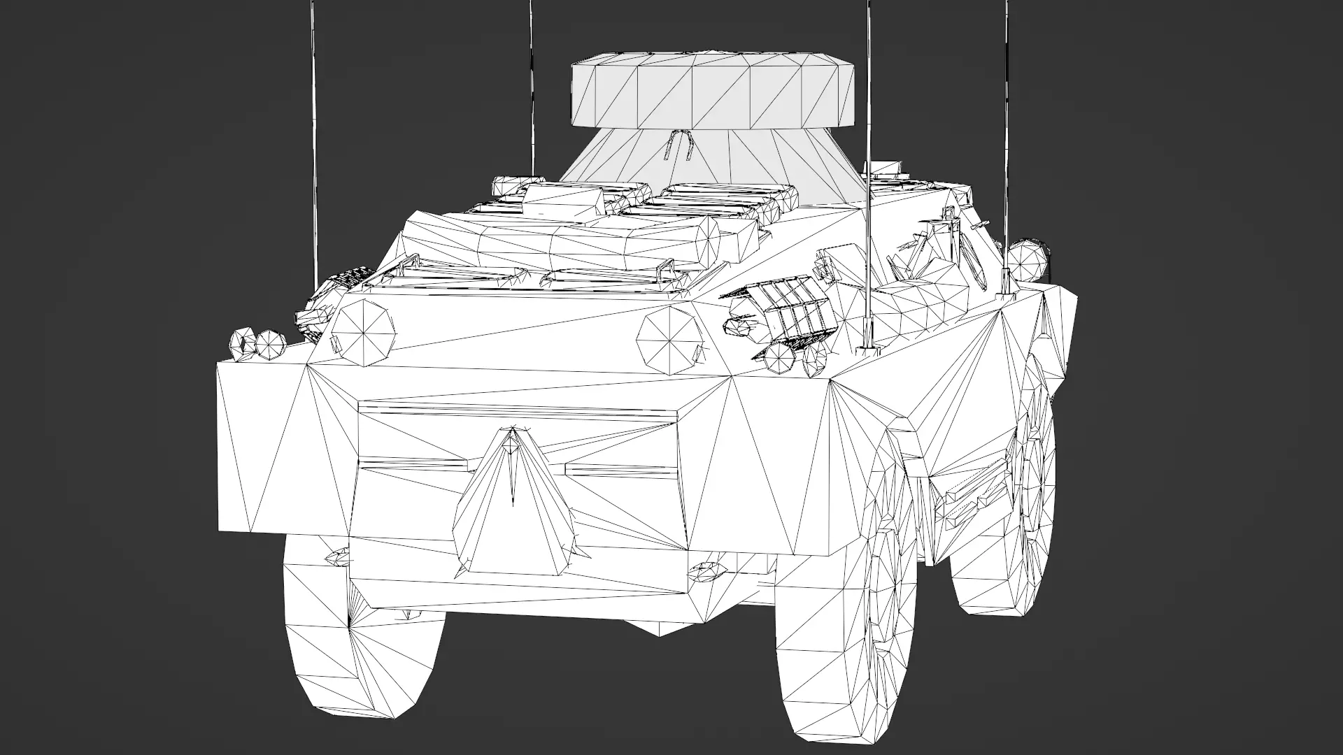 BRDM 2 Scout Vehicle Low-poly 3D model_24