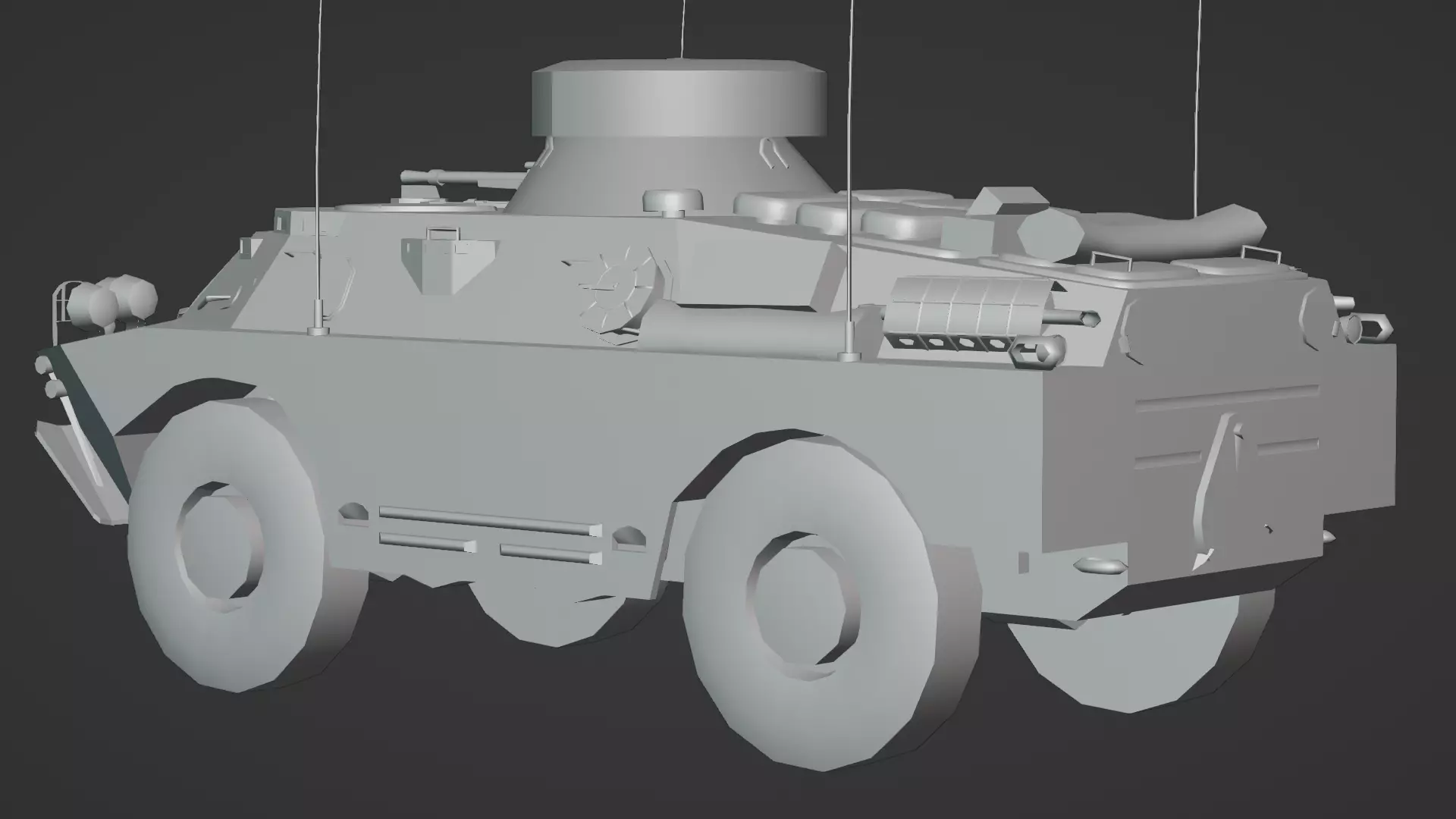 BRDM 2 Scout Vehicle Low-poly 3D model_13