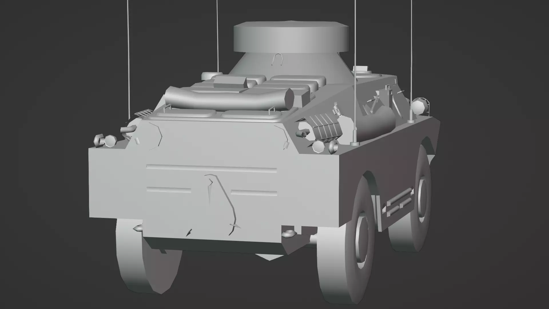 BRDM 2 Scout Vehicle Low-poly 3D model_12