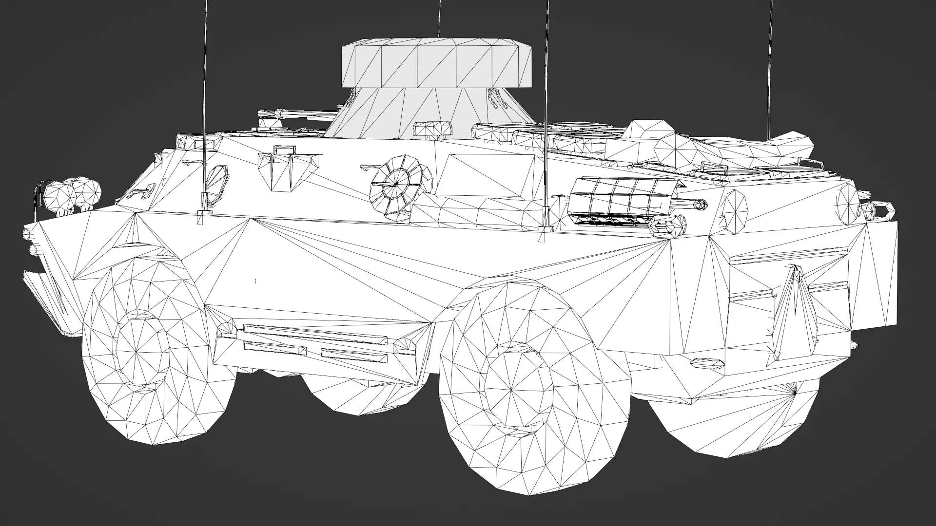 BRDM 2 Scout Vehicle Low-poly 3D model_25
