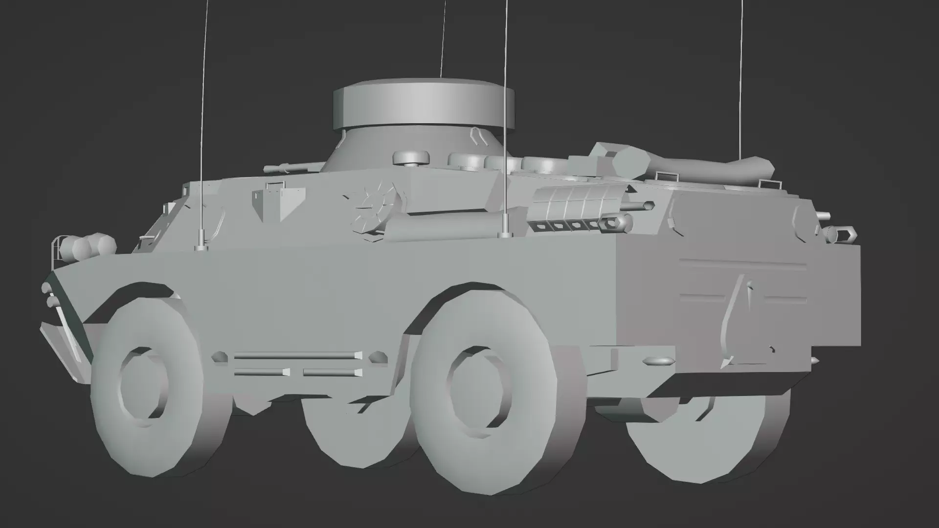 BRDM 2 Scout Vehicle Low-poly 3D model_14