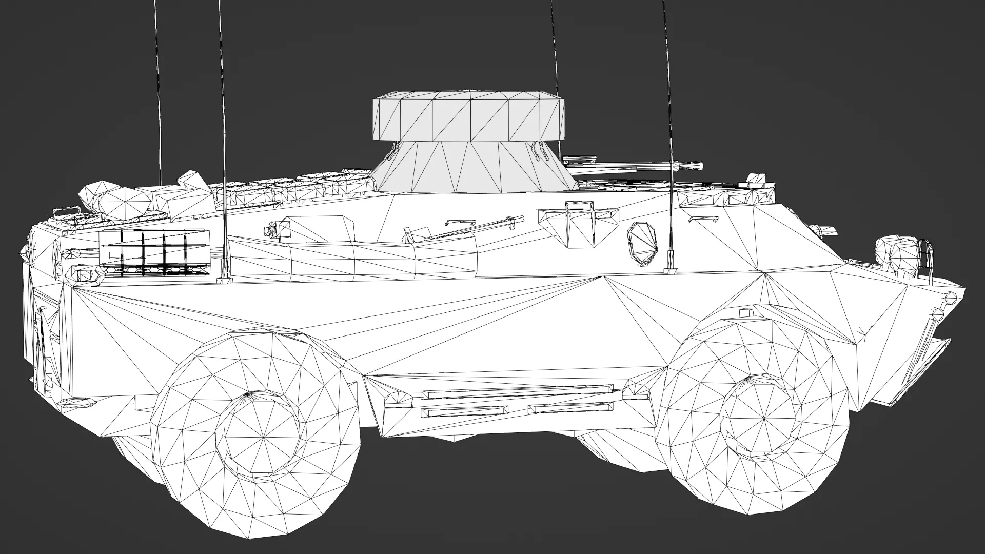 BRDM 2 Scout Vehicle Low-poly 3D model_32