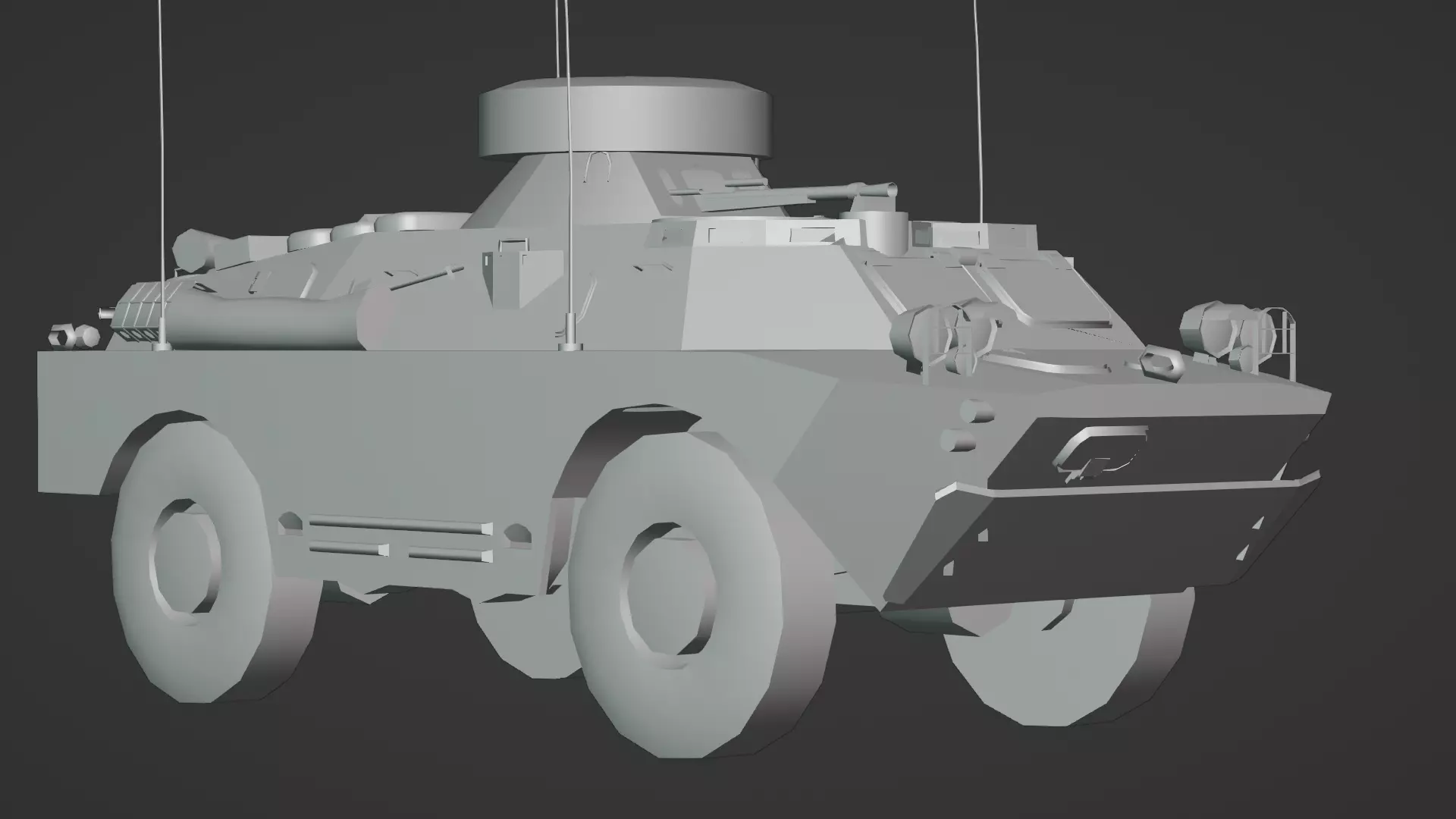 BRDM 2 Scout Vehicle Low-poly 3D model_21