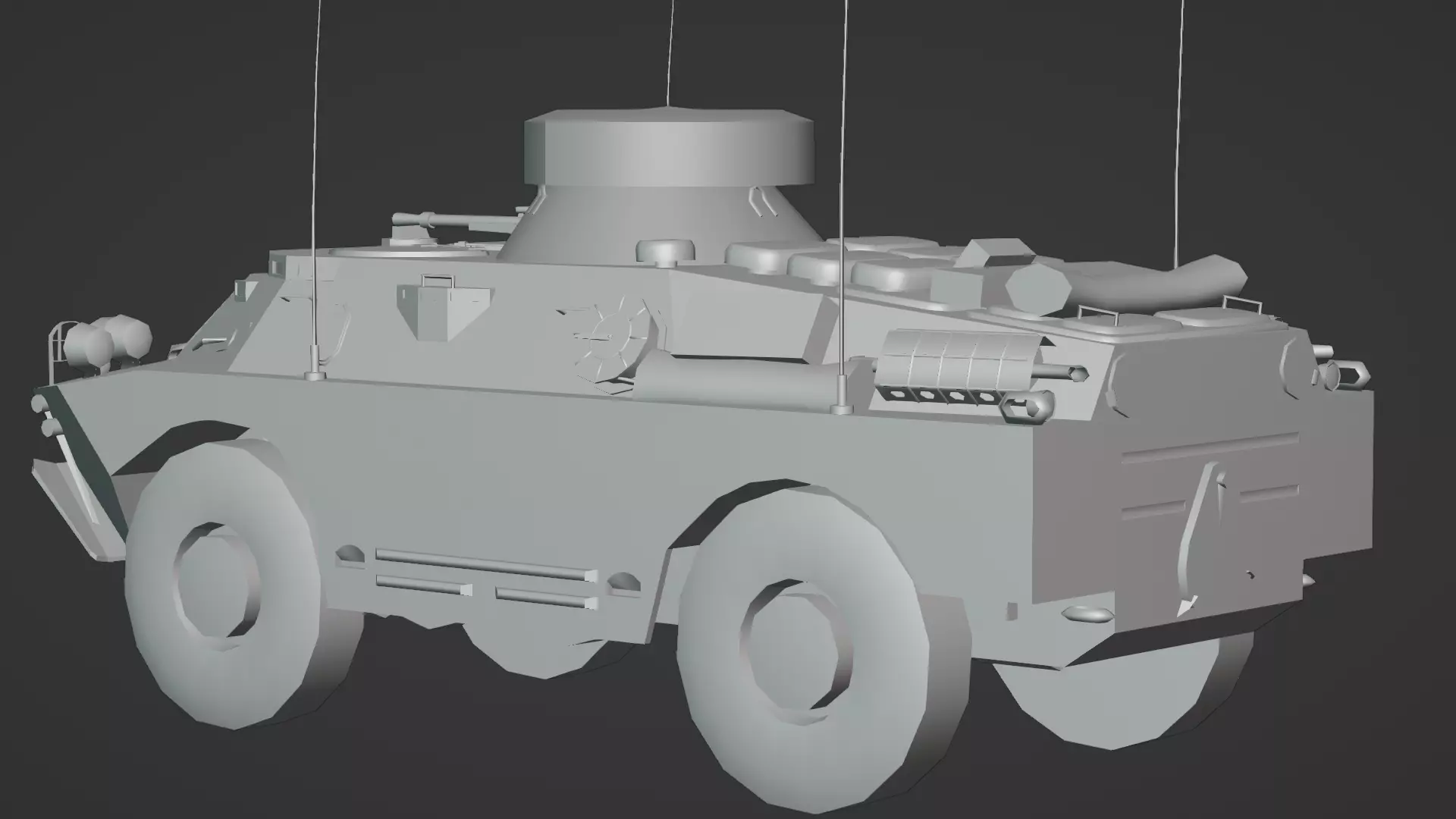 BRDM 2 Scout Vehicle Low-poly 3D model_15
