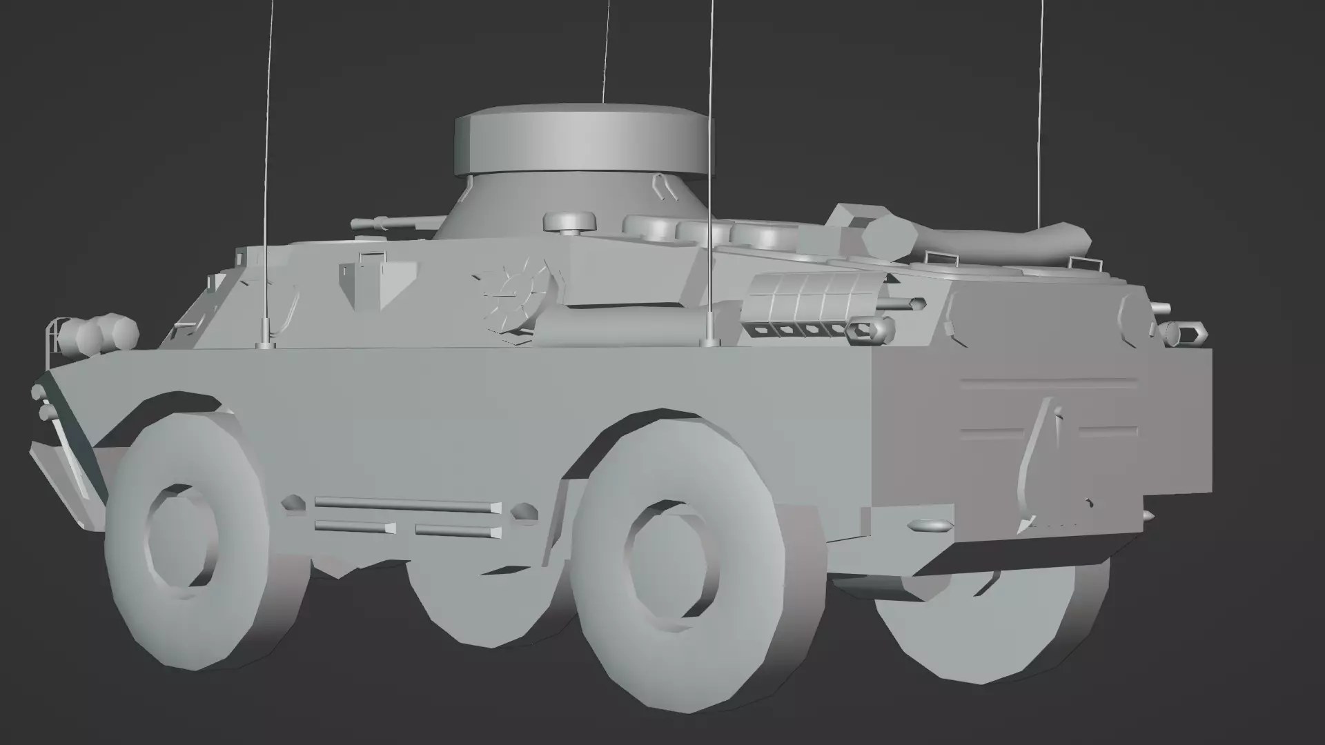 BRDM 2 Scout Vehicle Low-poly 3D model_18