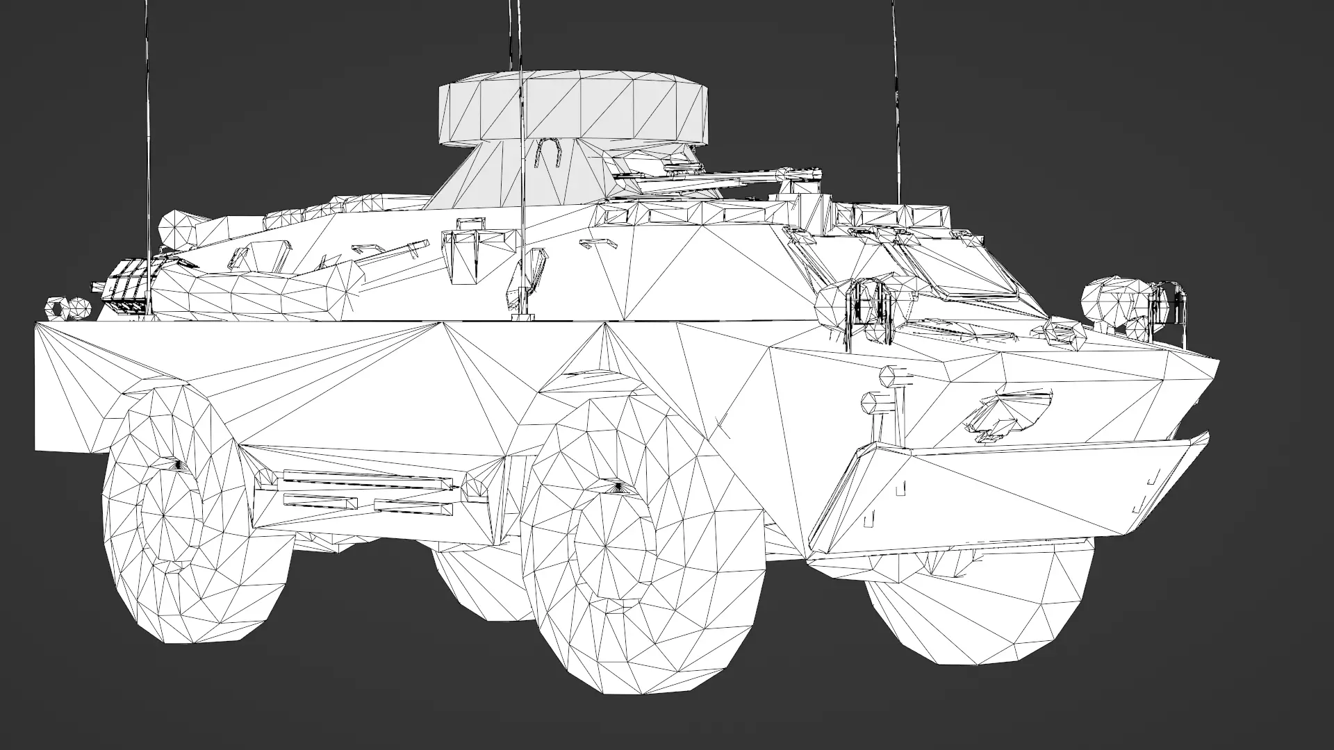BRDM 2 Scout Vehicle Low-poly 3D model_33