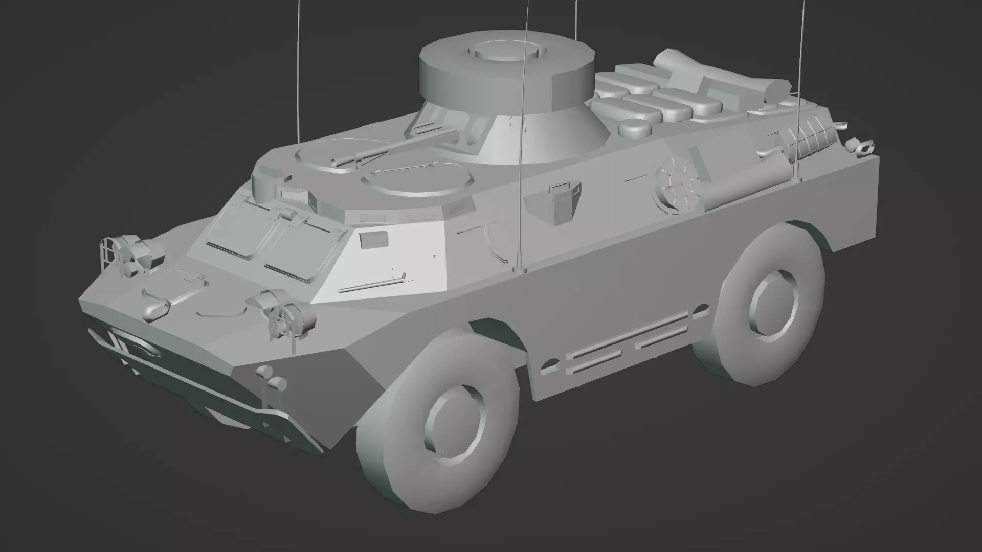 BRDM 2 Scout Vehicle Low-poly 3D model_23