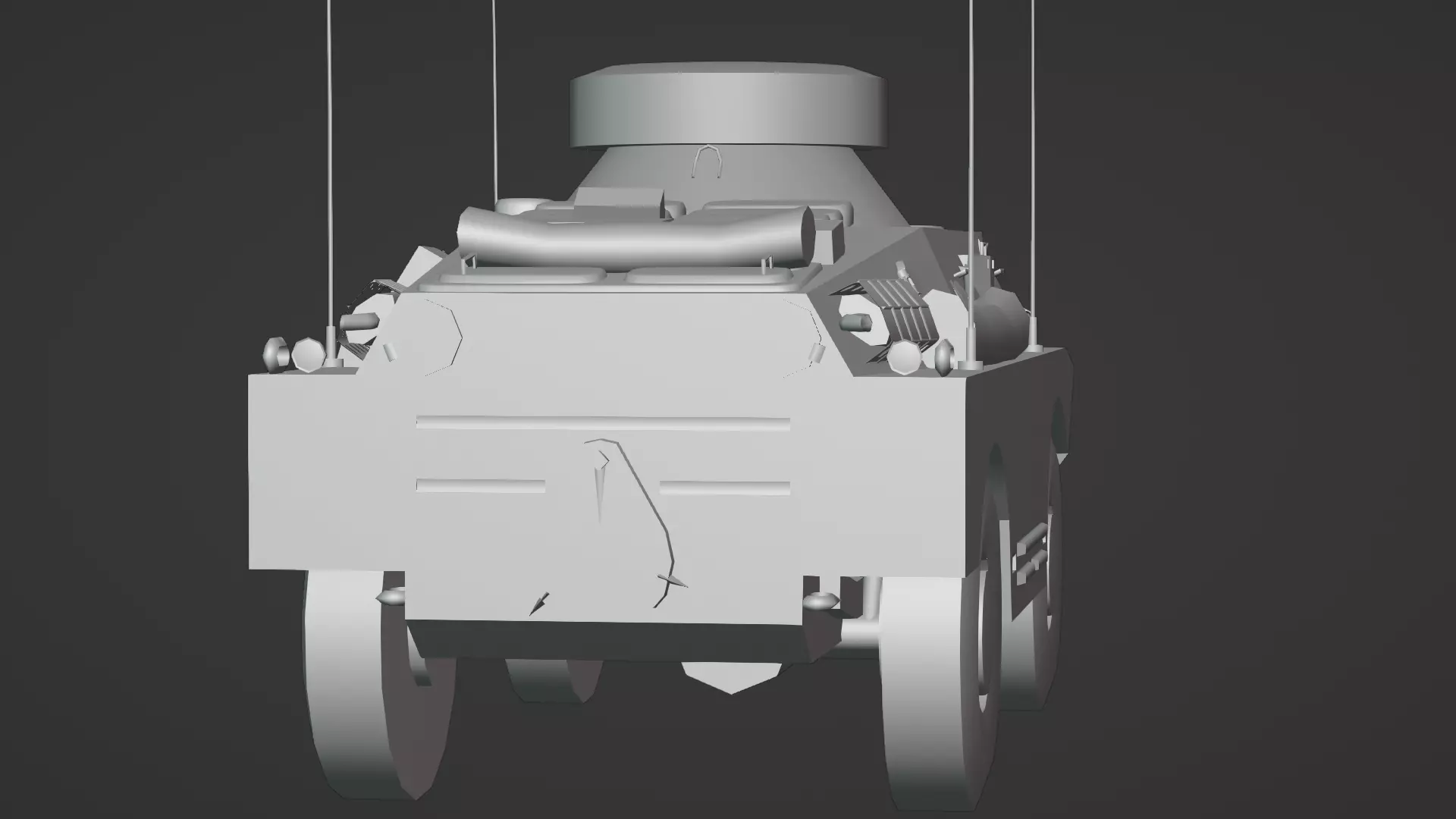 BRDM 2 Scout Vehicle Low-poly 3D model_19