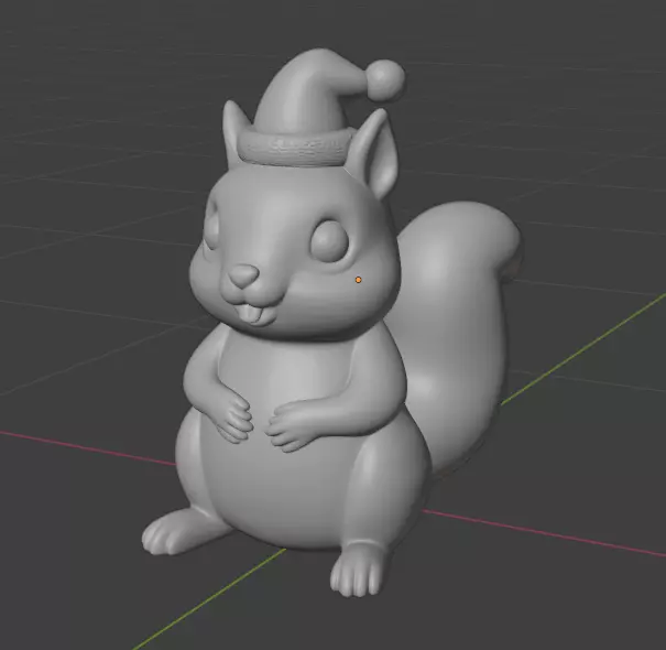 Christmas Squirrel Figurine 3D print model_1