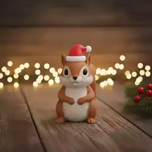 Christmas Squirrel Figurine 3D print model