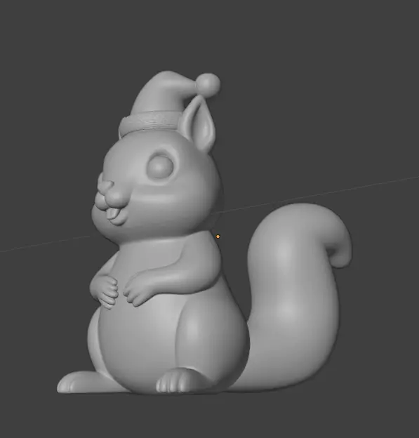 Christmas Squirrel Figurine 3D print model_3