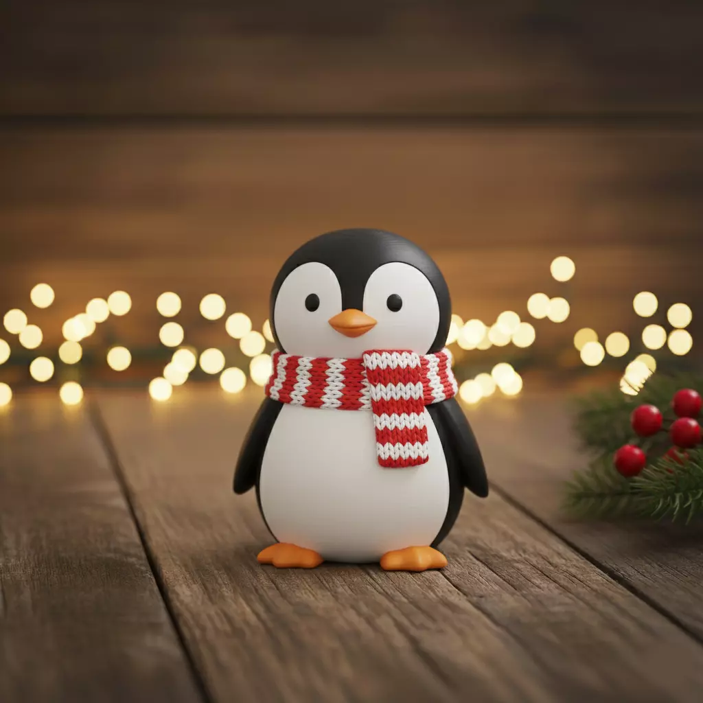Christmas Penguin Decoration 3D print model_0