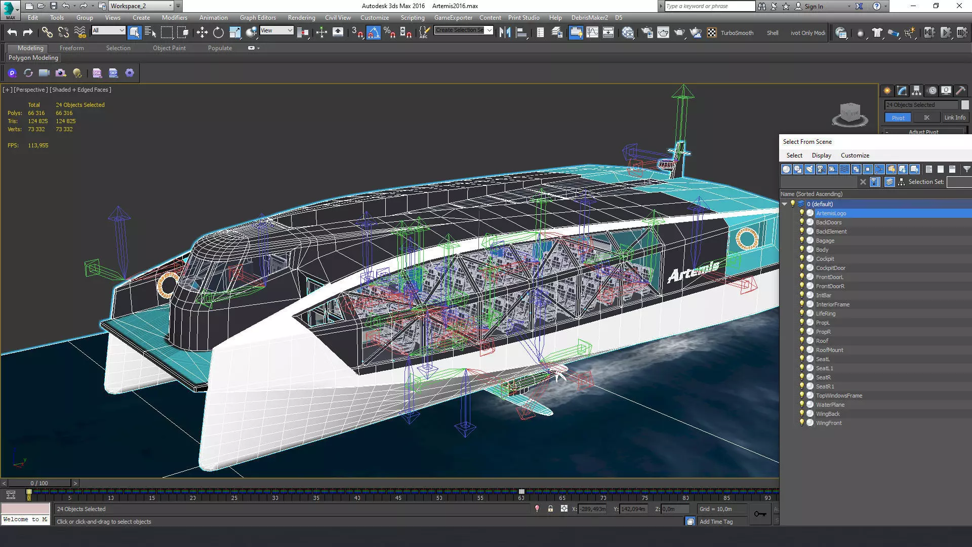 Artemis hydrofoil electric ship Low-poly 3D model_19