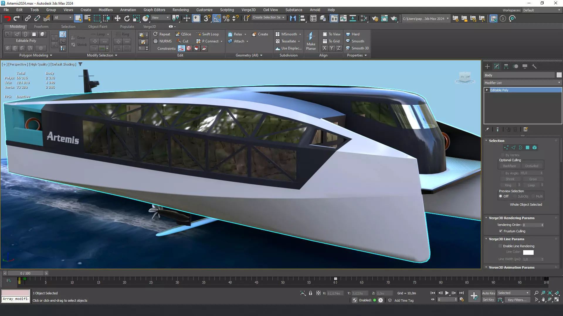 Artemis hydrofoil electric ship Low-poly 3D model_20