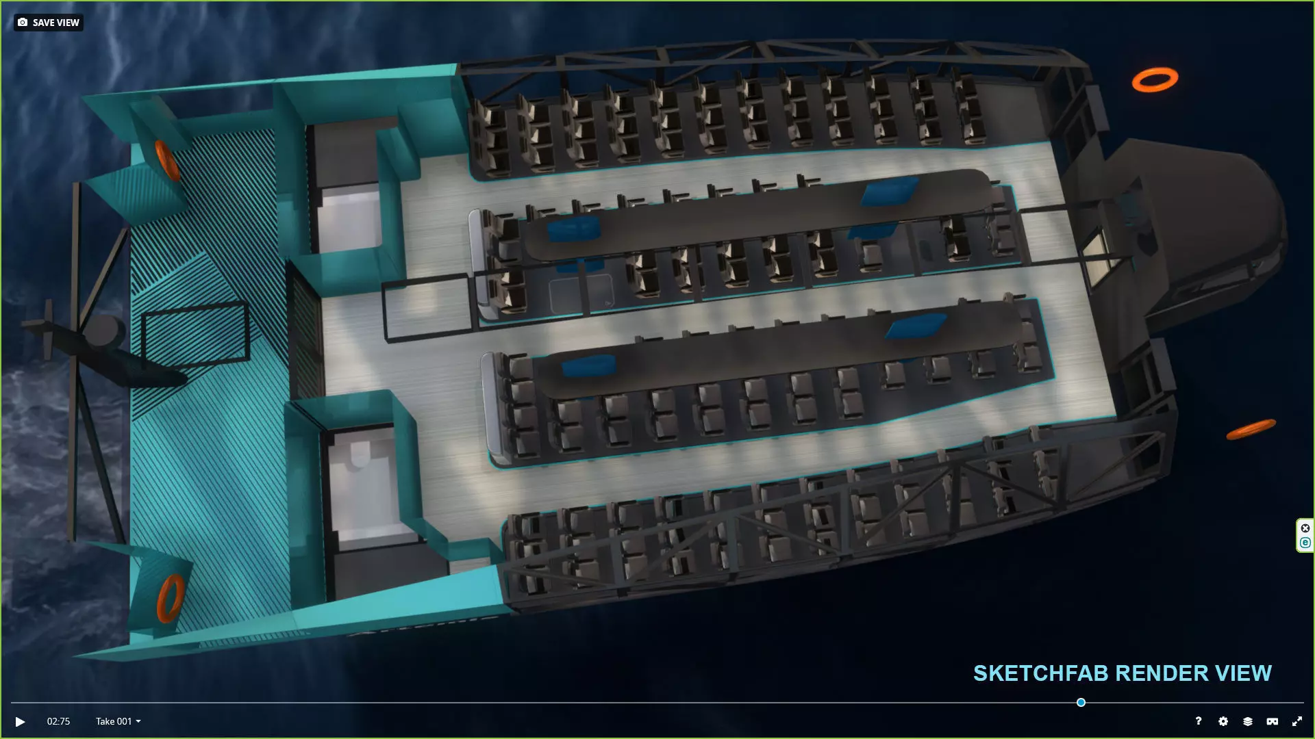 Artemis hydrofoil electric ship Low-poly 3D model_6