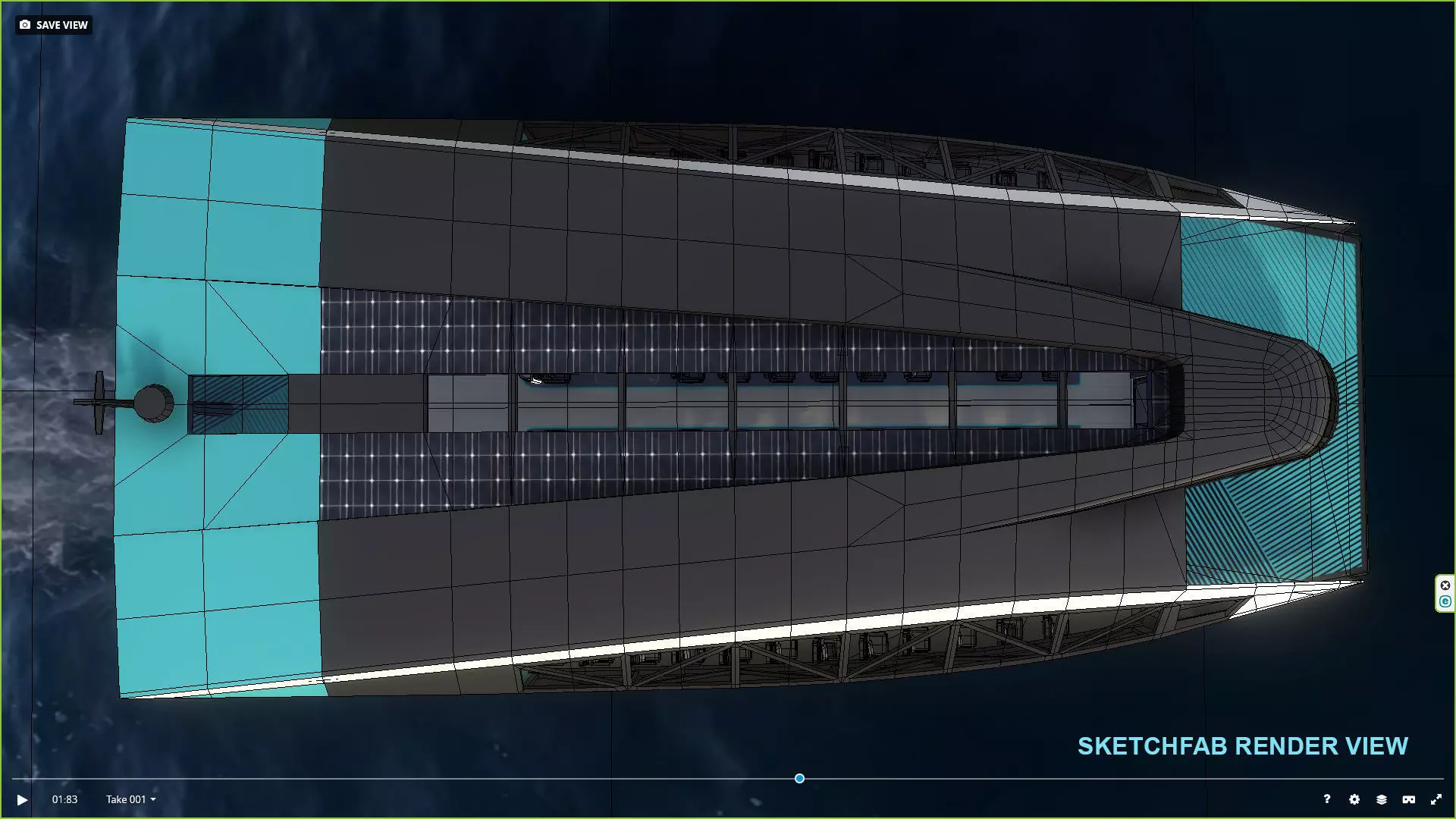 Artemis hydrofoil electric ship Low-poly 3D model_14