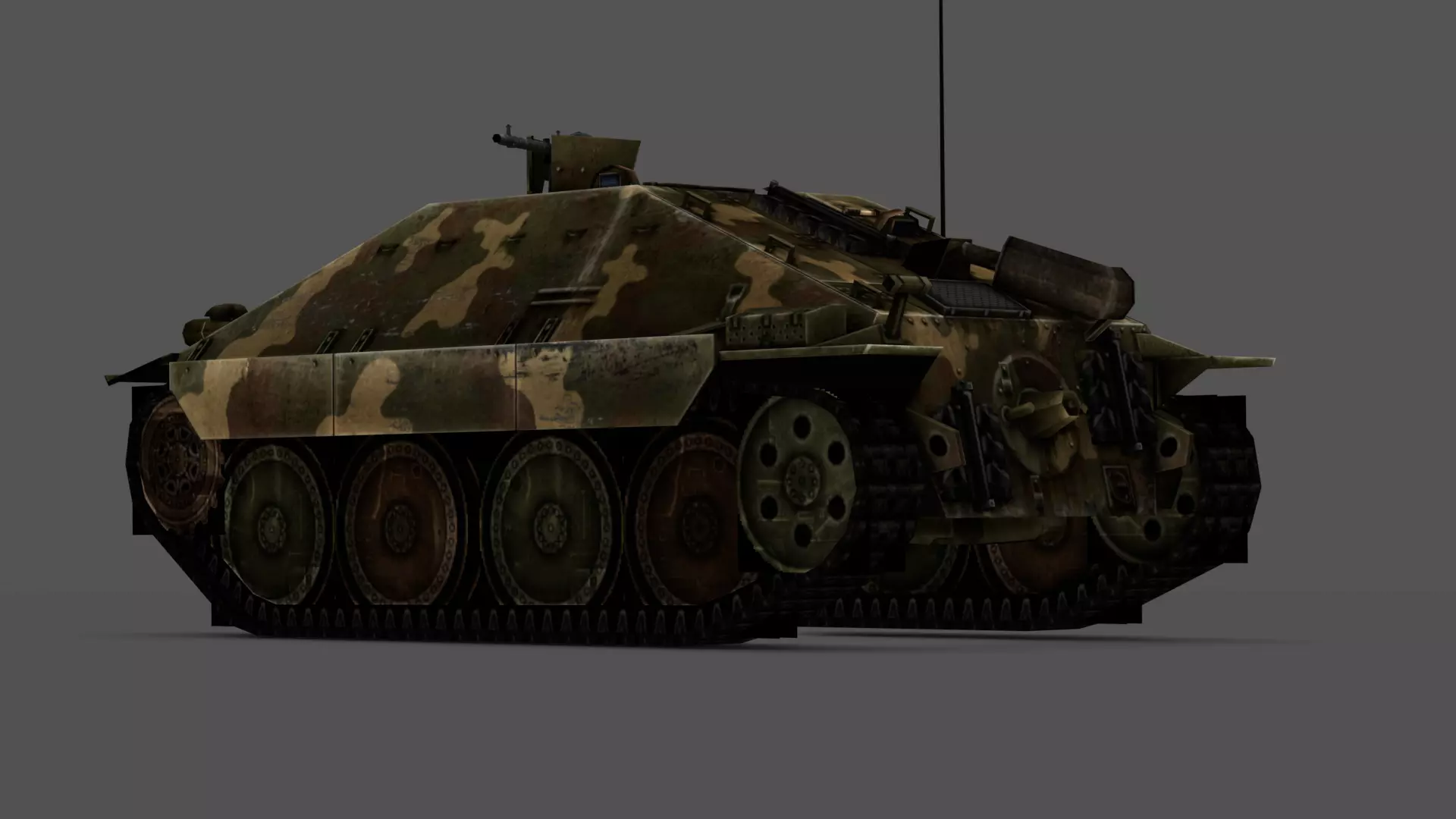Hetzer Tank 3D Model Low-poly 3D model_3