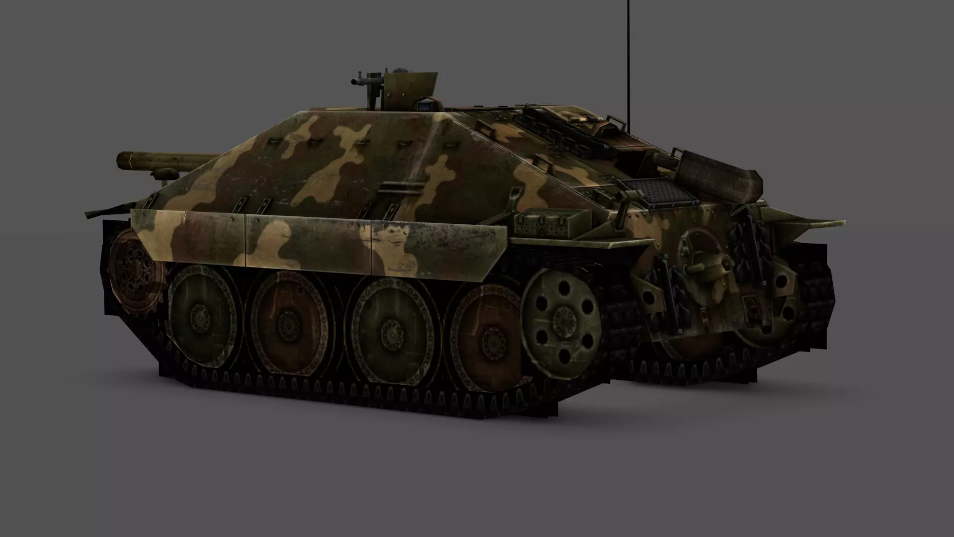 Hetzer Tank 3D Model Low-poly 3D model_2