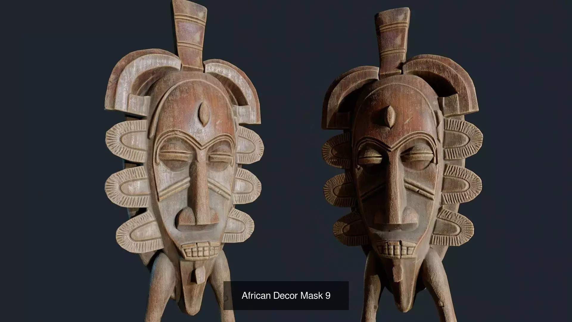 African Decor Masks 3D Model Collection_7