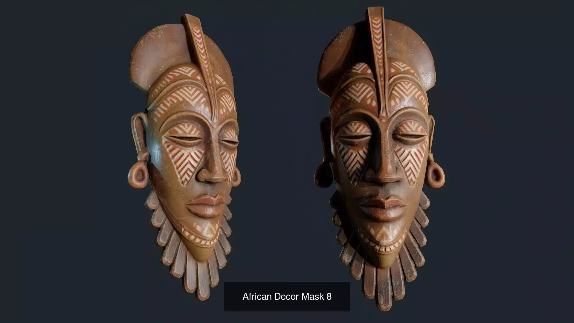 African Decor Masks 3D Model Collection_8