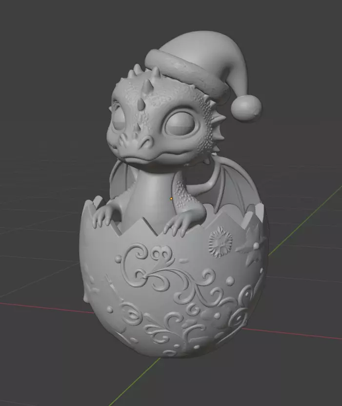 Christmas Dragon Hatchling 3D print model_1