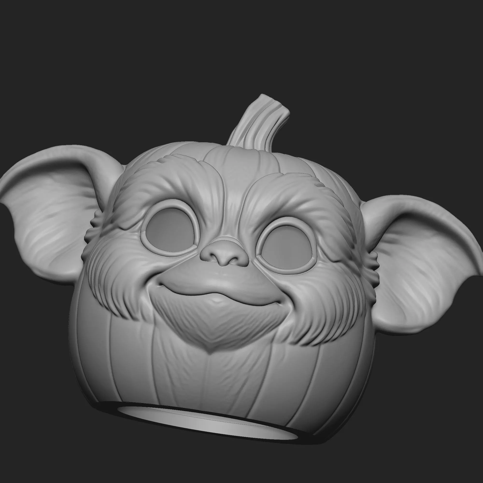 gizmo gremlin halloween pumpkin 3D print model_5