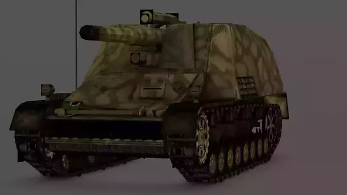  Hummel Self-Propelled Gun 3D Model