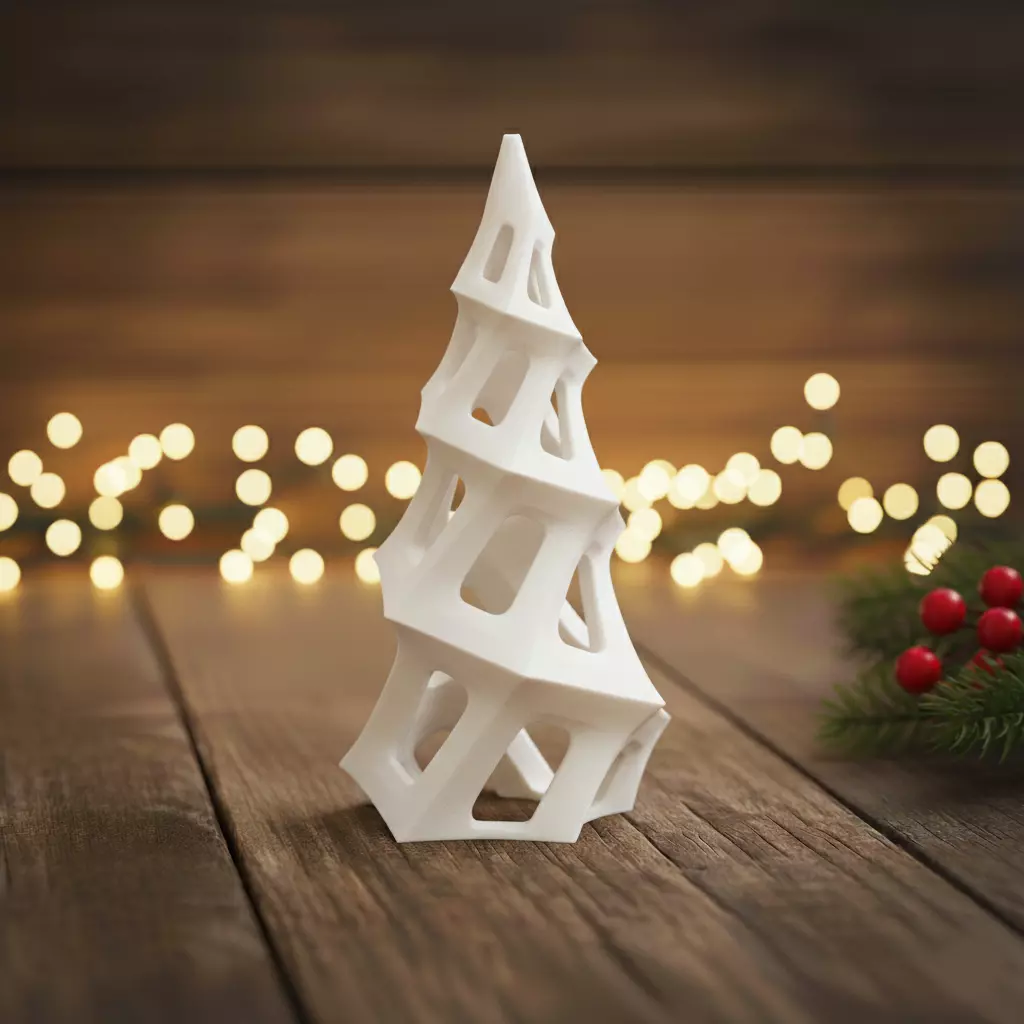 Abstract Geometric Christmas Tree 3D print model_0
