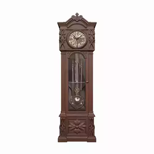 Exquisite 3D Model of Mahogany Grandfather Clock