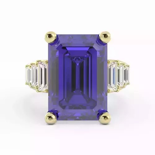 Sapphire Center With Baguette Diamond Accents 3DM Mens Womens 