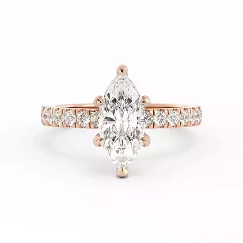 Salena Marquise Wedding Engagement Ring Pave Hidden Halo 3DM