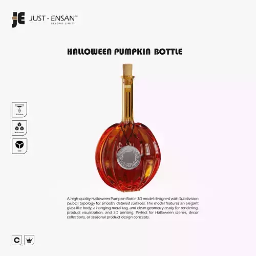 Halloween Pumpkin Bottle 3D print model Halloween Pumpkin Bottle 3D print model