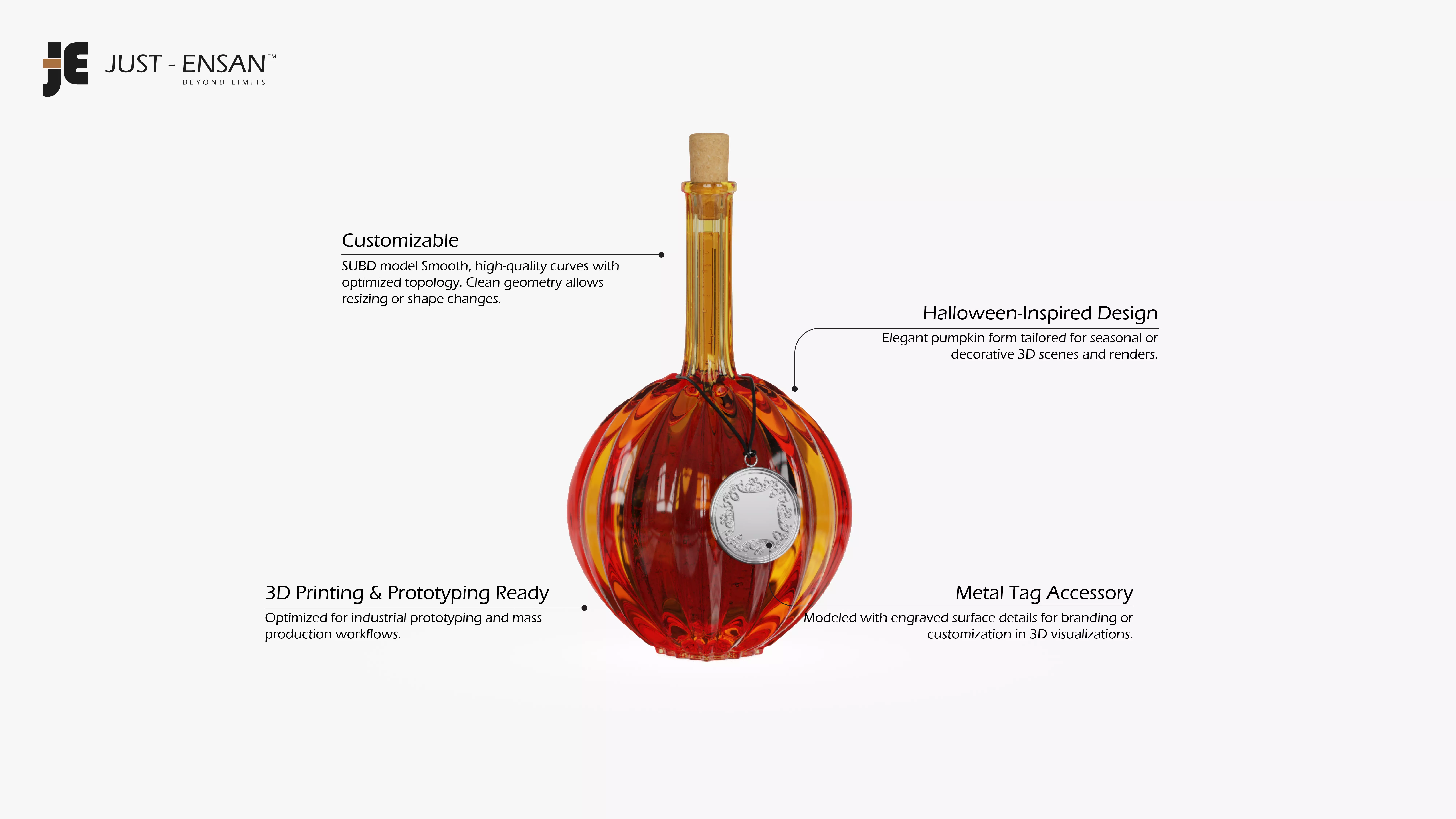 Halloween Pumpkin Bottle 3D print model_1