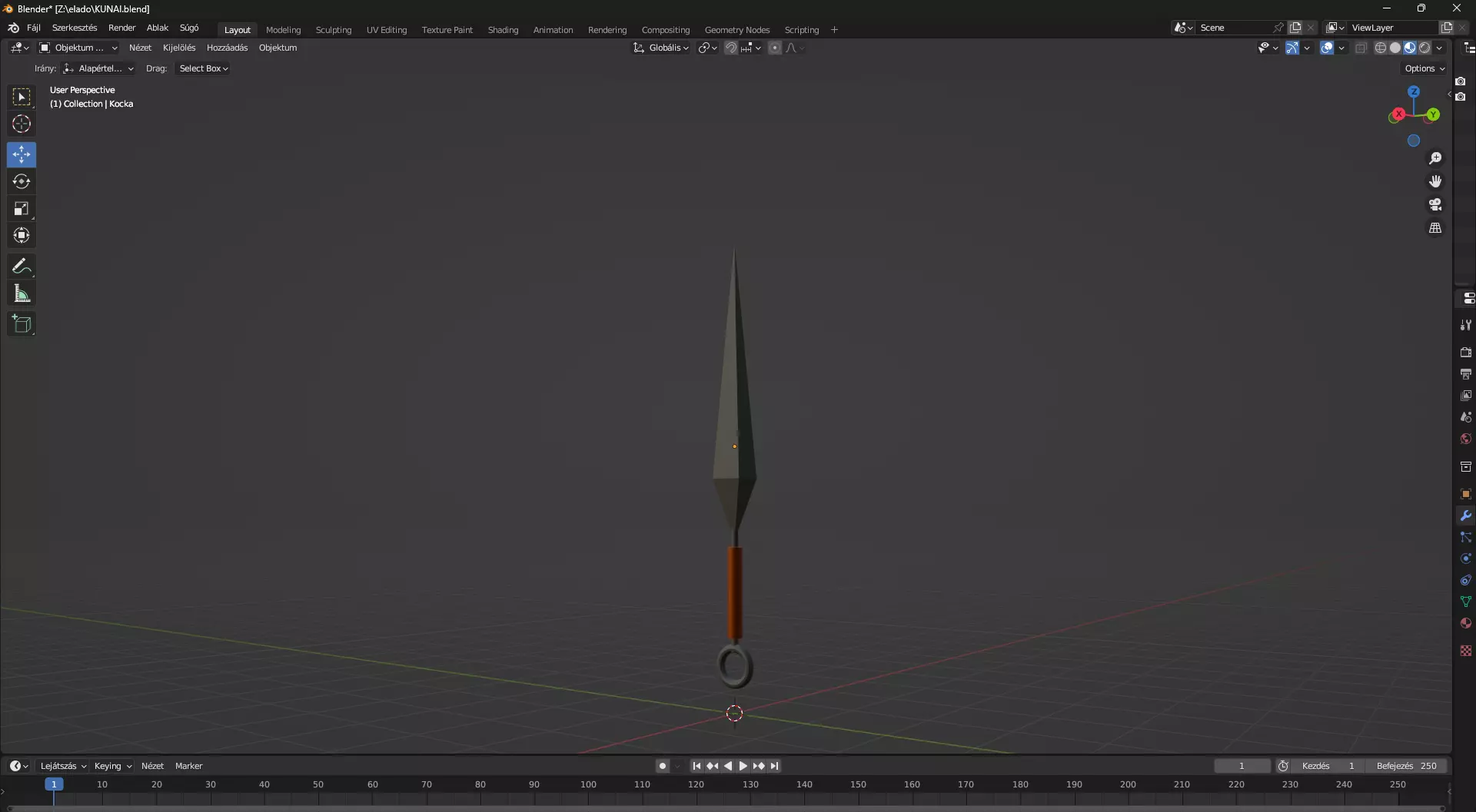 Kunai Low-poly 3D model_0