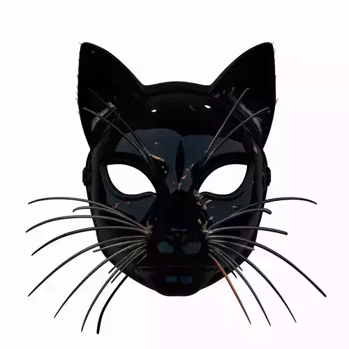 Premium 3D Model of Black Cat Whisker Mask