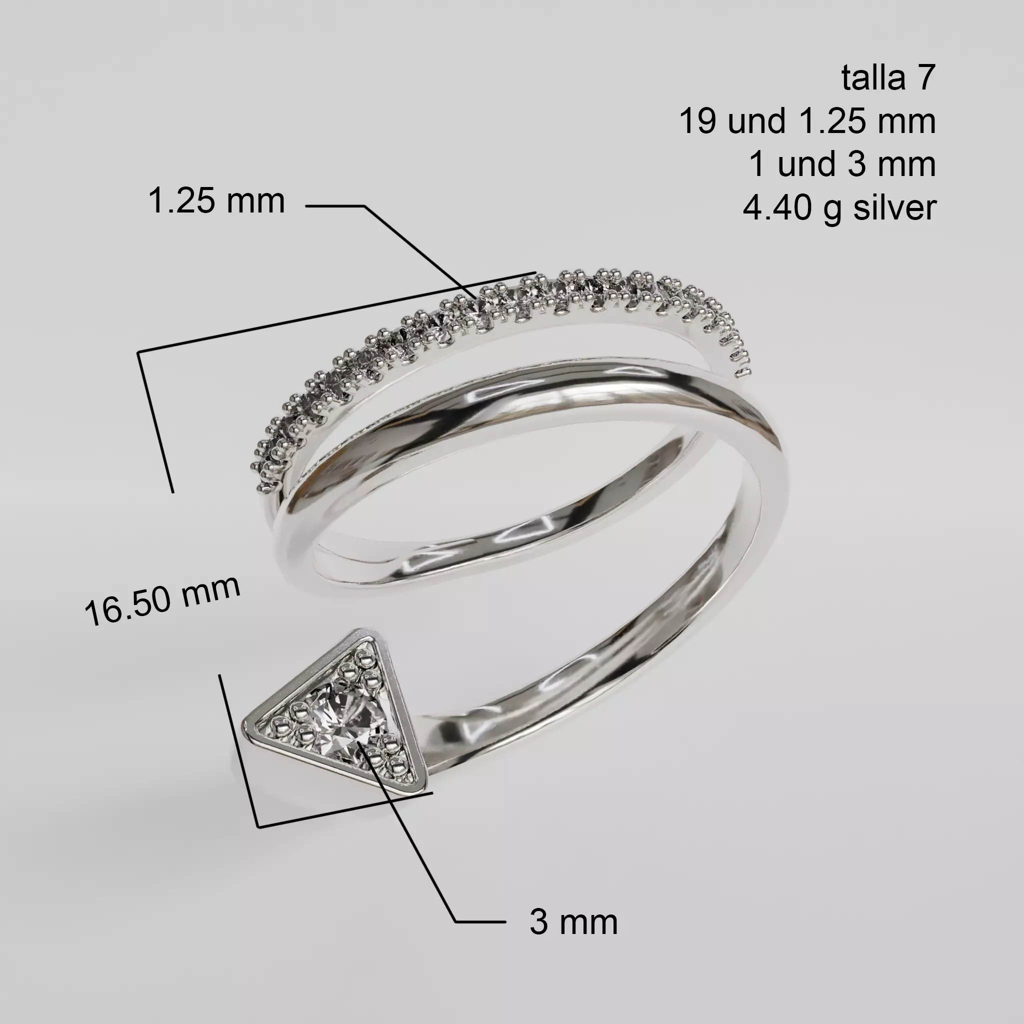 Spiral ring 3D print model