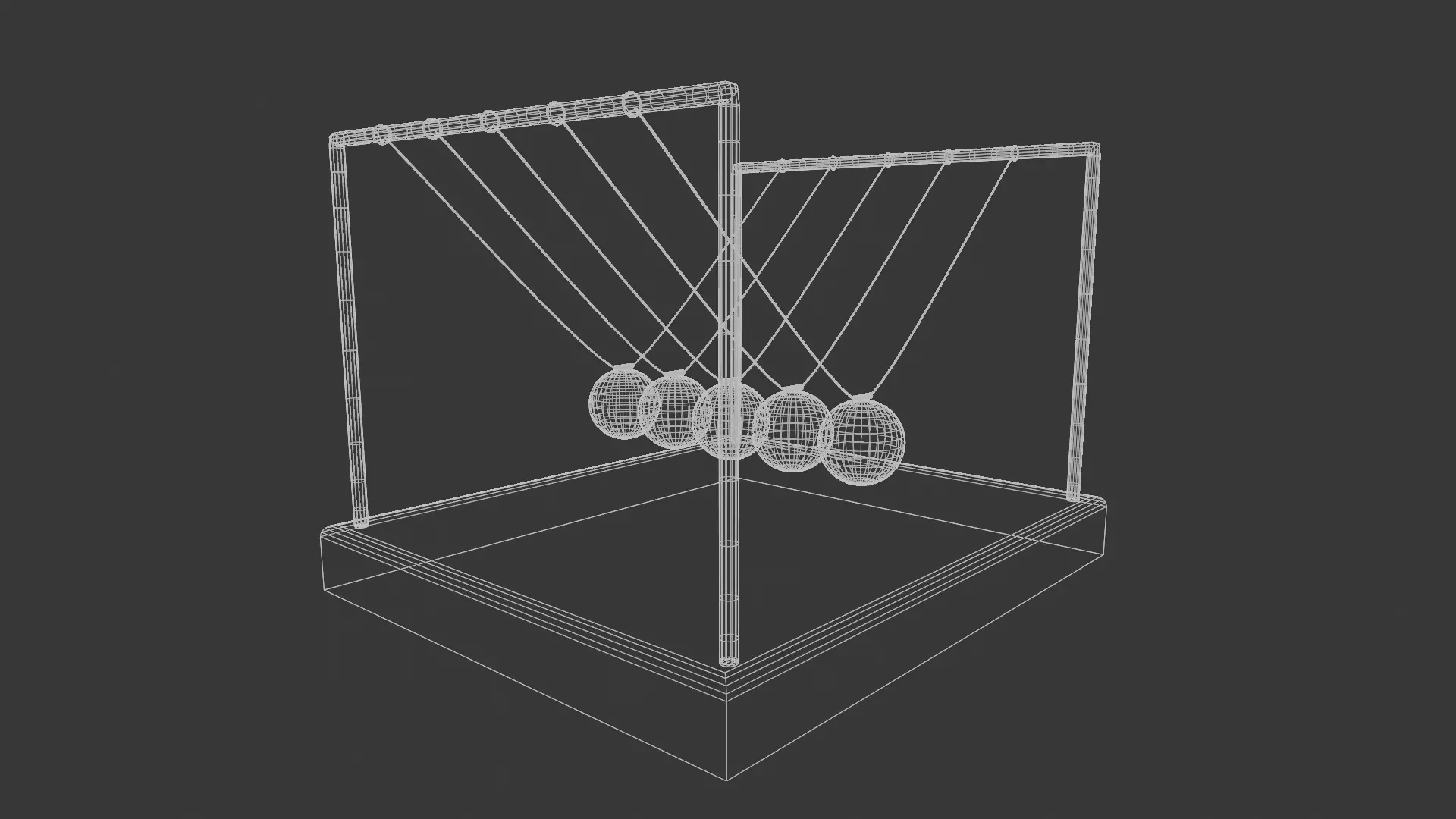 Newton Cradle Desk Object 3D model_6