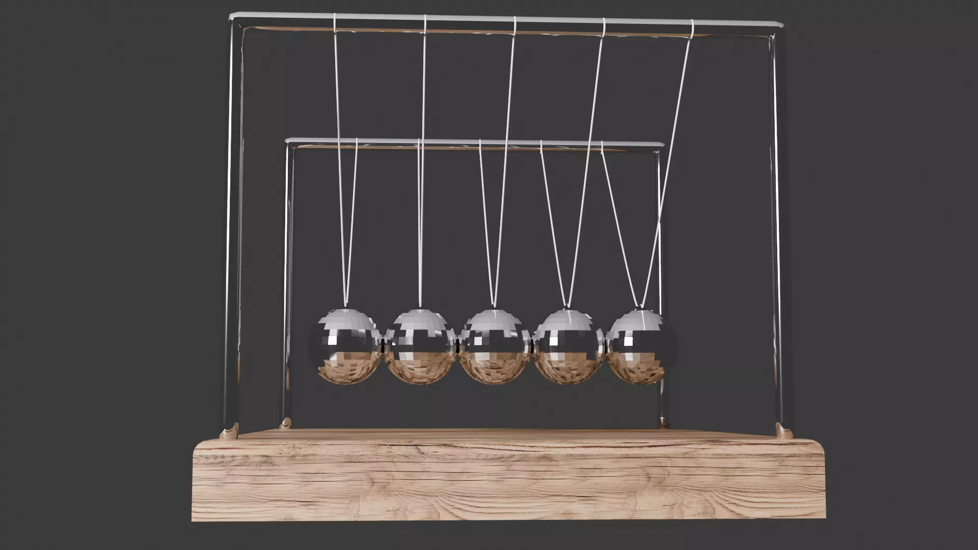 Newton Cradle Desk Object 3D model_3