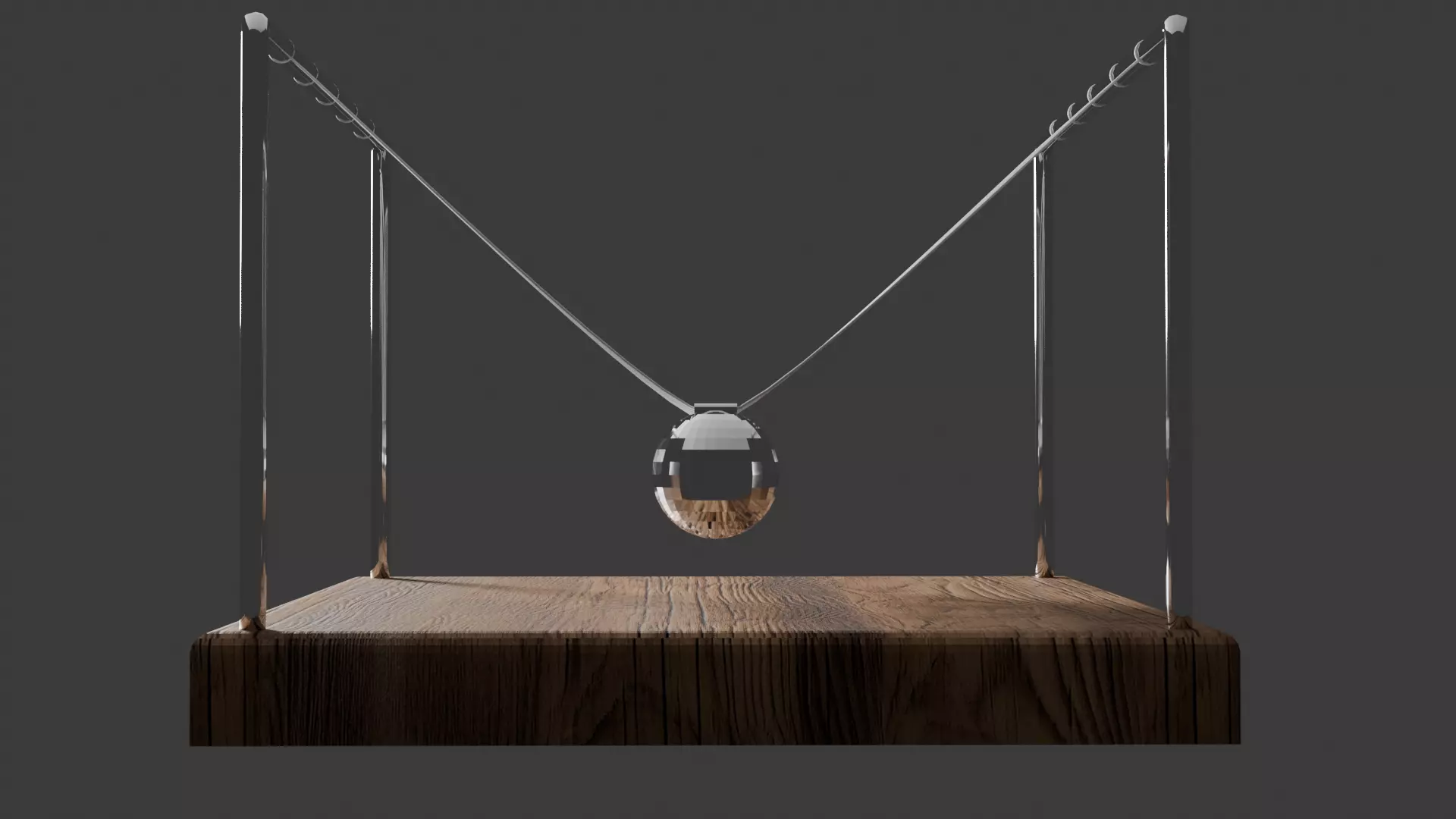 Newton Cradle Desk Object 3D model_4