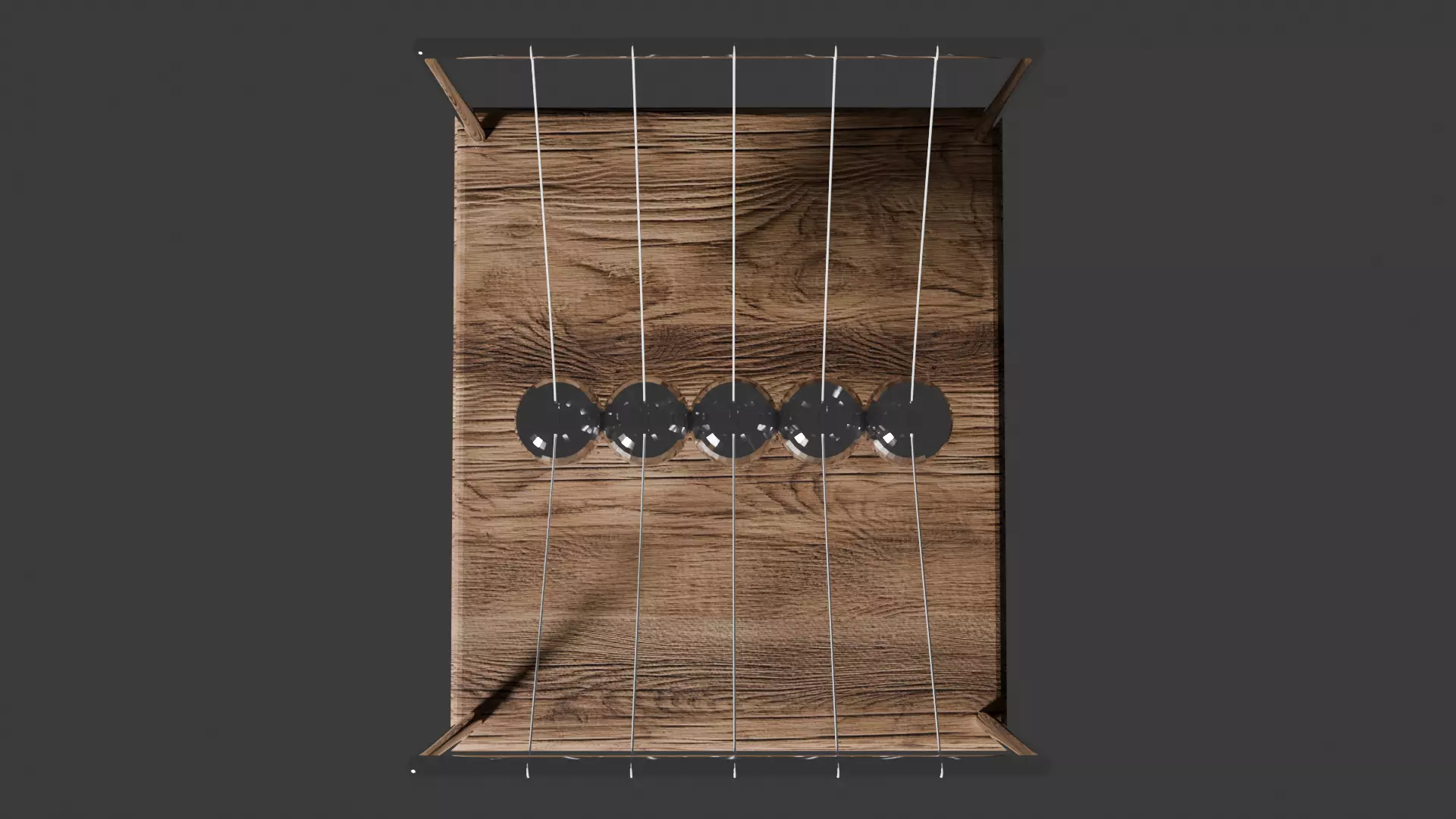 Newton Cradle Desk Object 3D model_5