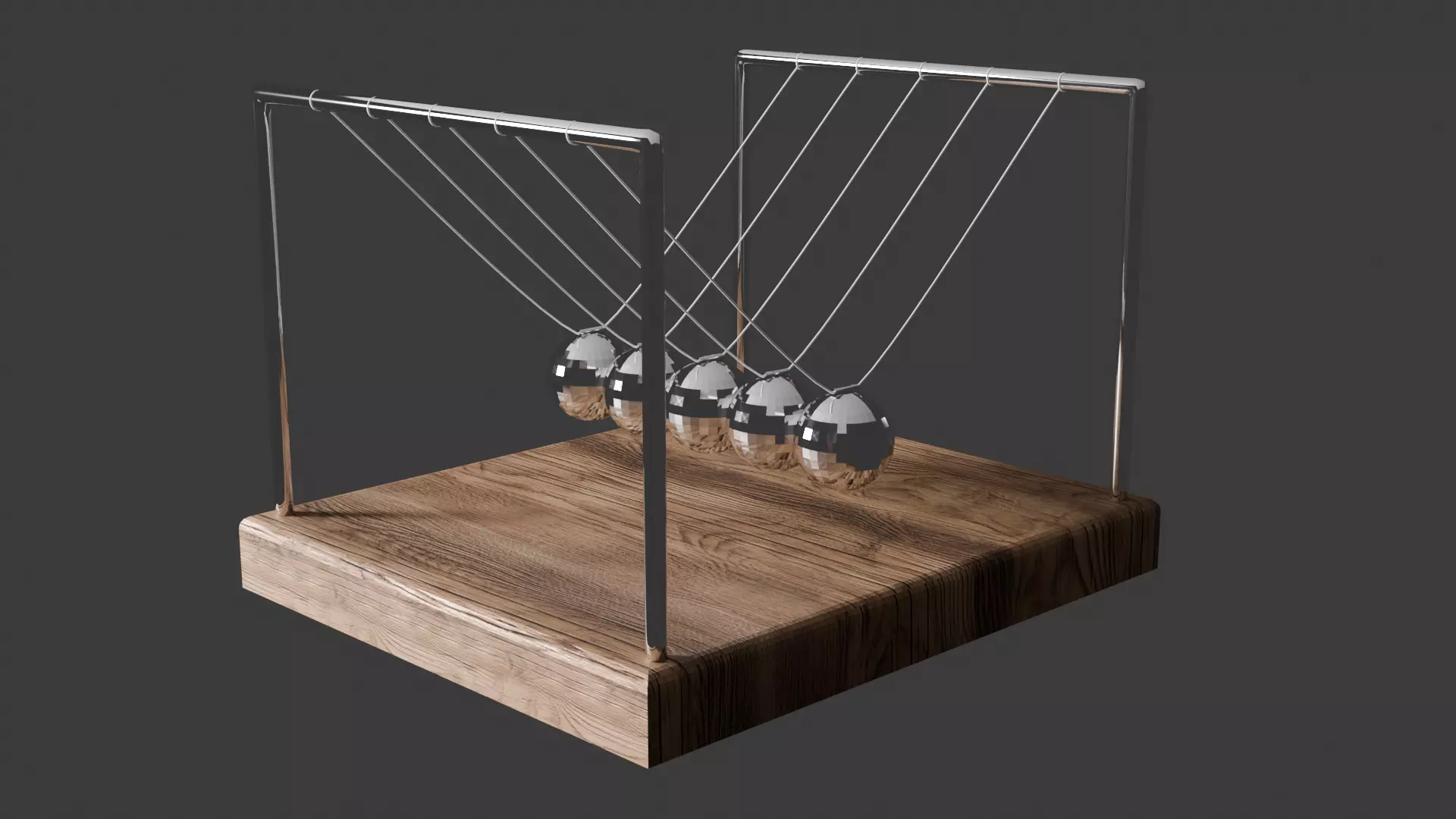 Newton Cradle Desk Object 3D model_2