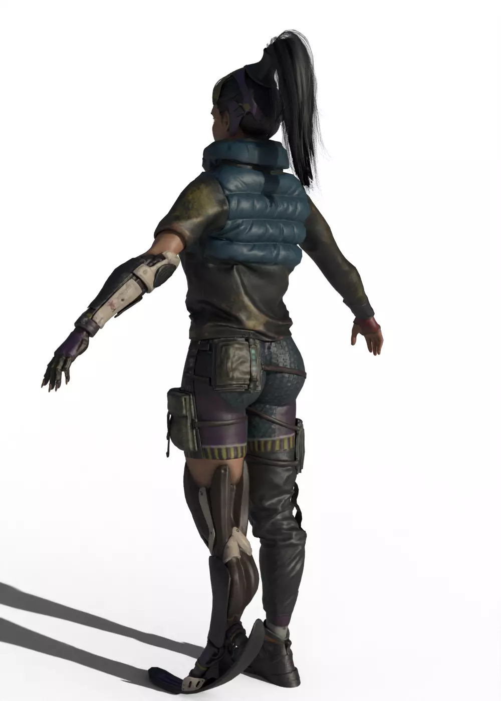 Cyberpunk Girl 3D model_8