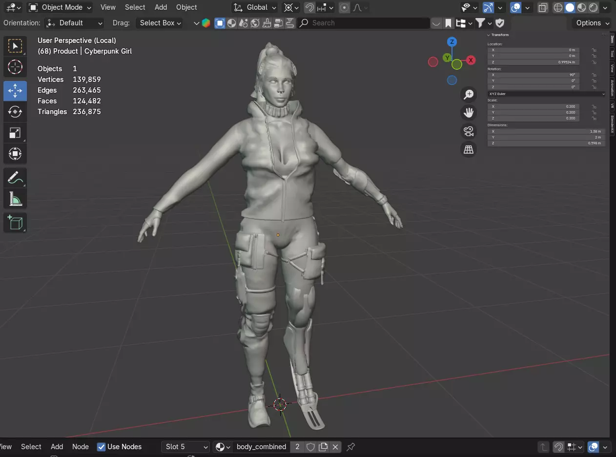 Cyberpunk Girl 3D model_14