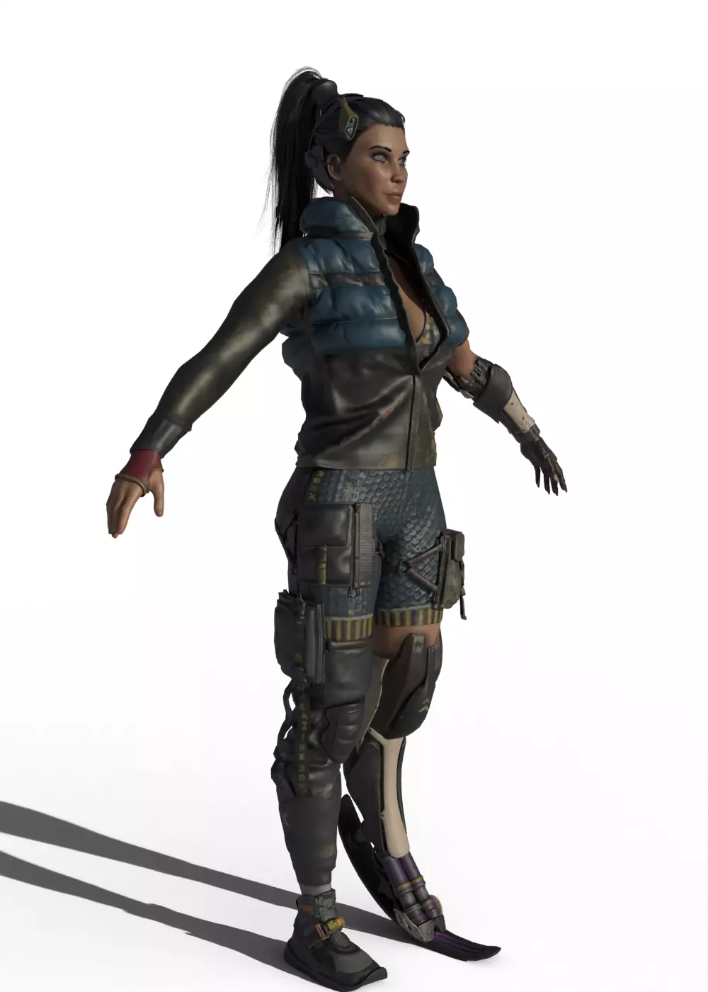 Cyberpunk Girl 3D model_12