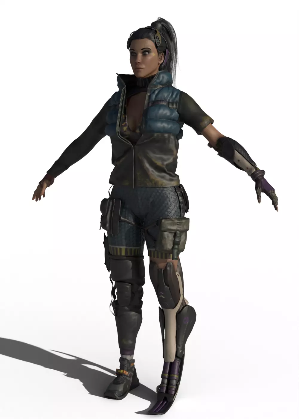 Cyberpunk Girl 3D model_4